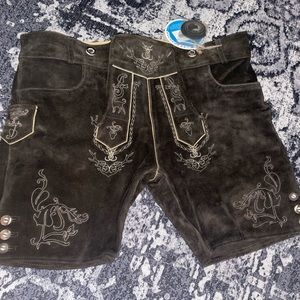 NWT Schöneberger Men's Bavarian Lederhosen Brown 44